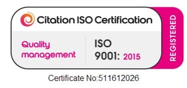 Citation ISO Certification, ISO 9001:2015 Quality Management, Registered, Certificate No. 511612026